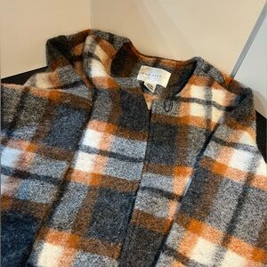 Max Studio Plaid Wool Blend Jacket